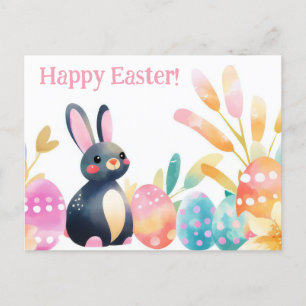 Bunte Aquarell Oster Postkarte mit Ostereiern Postcard