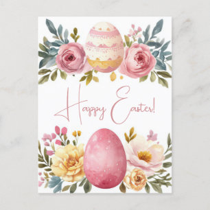 Bunte Aquarell Oster Postkarte mit Ostereiern Postcard