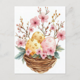 Bunte Aquarell Oster Postkarte mit Ostereiern Postcard
