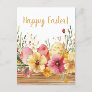 Bunte Aquarell Oster Postkarte mit Ostereiern Postcard
