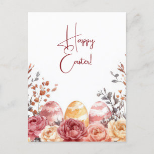 Bunte Aquarell Oster Postkarte mit Ostereiern Postcard