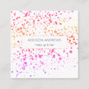 Bunte Kleckse Friseur Makeup Artist Square Business Card