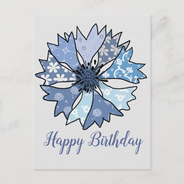 bunte Kornblume Postcard (Front)