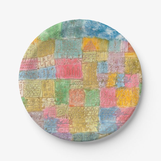 Bunte Landschaft - Paul Klee Paper Plate (Front)