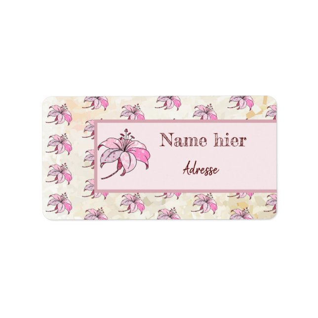 bunte Lilie Adressaufkleber Label (Front)