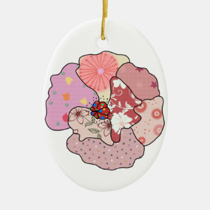 bunte Mohnblüte Ceramic Ornament