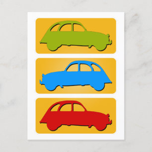 Bunte oldtimer 2CV traffic light Postcard