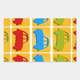 Bunte oldtimer 2CV traffic light Rectangular Sticker