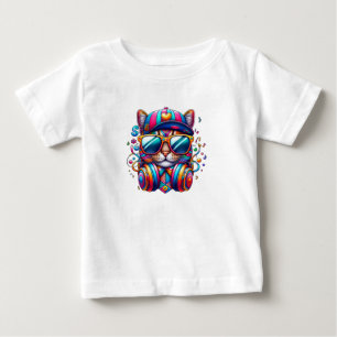 Bunte Partykatze Baby T-Shirt