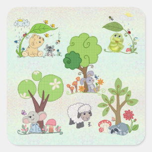 Bunte Tierwelt Square Sticker