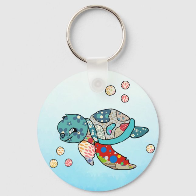 bunte Wasserschildkröte   Key Ring (Front)