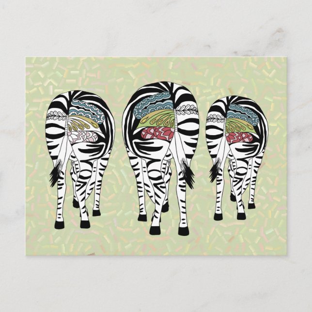 bunte Zebras Postcard (Front)