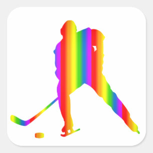 Bunter Eishockey Regenbogen Sticker