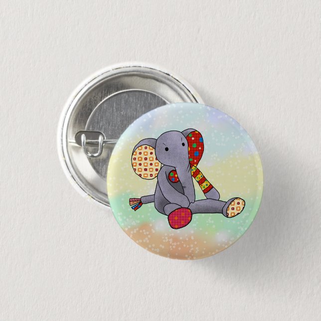 Bunter Elefant 3 Cm Round Badge (Front & Back)