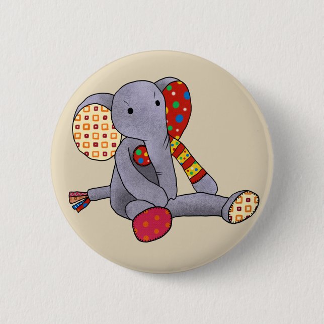 bunter Elefant  6 Cm Round Badge (Front)