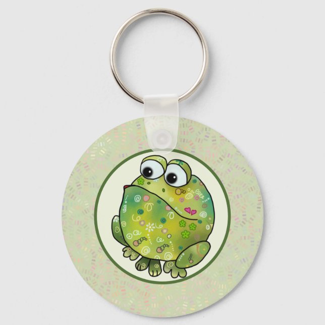 Bunter Frosch postcard Key Ring (Front)