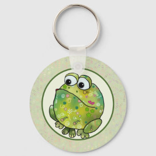 Bunter Frosch Postkarte Key Ring