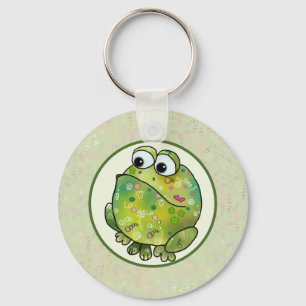 Bunter Frosch Postkarte Key Ring