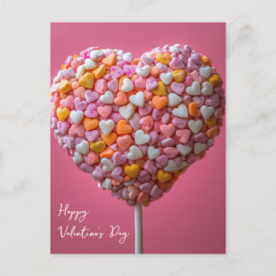 Bunter Herz Cake Pop Valentinstag Postcard