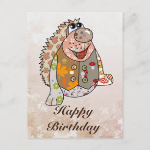 Bunter Igel Postkarte Postcard