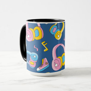 Bunter Musikmix in rosa, blau, gelb Mug