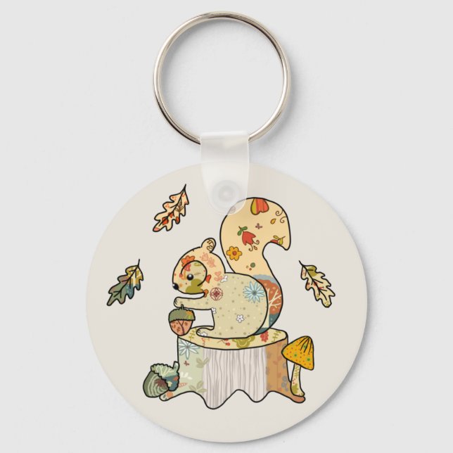 Buntes Eichhörnchen Key Ring (Front)