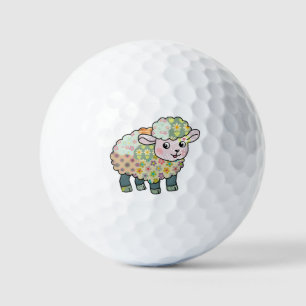 buntes Lämmchen postkarte Golf Balls