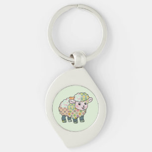 buntes Lämmchen postkarte Key Ring
