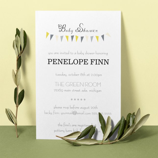 Bunting Baby Shower Invitation (Creator Uploaded)