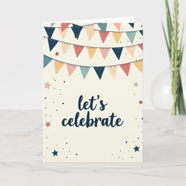 Bunting Birthday Card (Front)