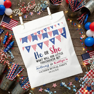 Bunting Flags 4th Of July Gender Reveal Party Favour Bag