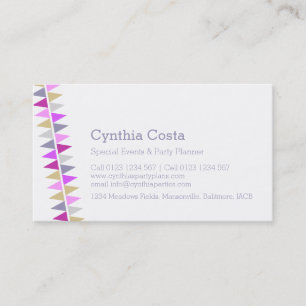 Bunting flags party events planning business cards