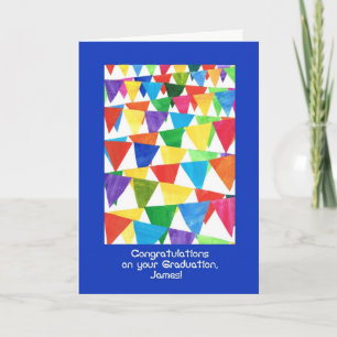 Bunting Graduation Congratulations for James Card