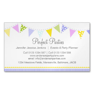 Bunting party event planning business card