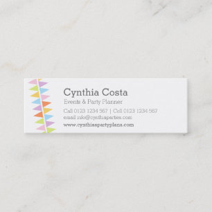Bunting party events planning slim business cards