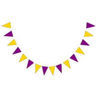 BUNTING: Triangular - Gold & Purple Bunting