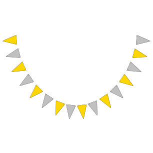 Bunting: Triangular - Gold & Silver Triangles. Bunting