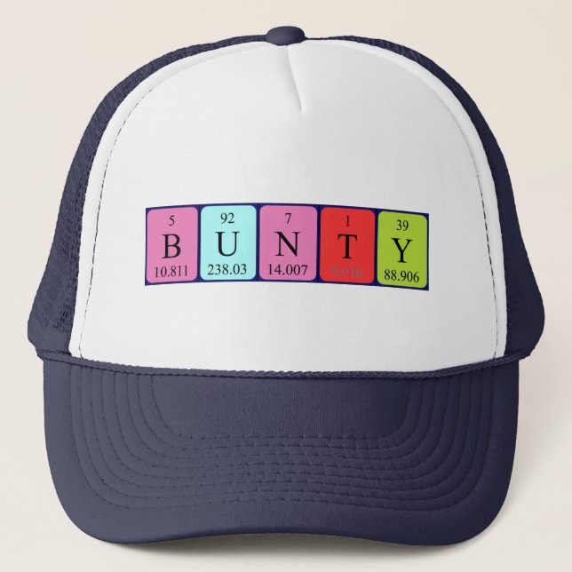 Bunty periodic table name hat (Front)