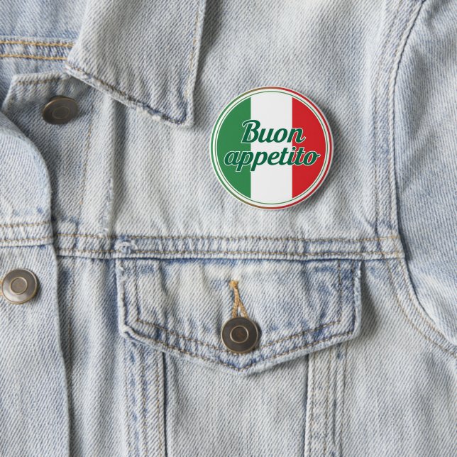 Buon appétito 6 cm round badge (In Situ)
