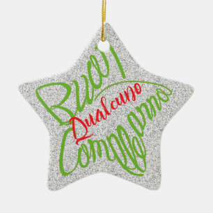 Buon compleanno a forma di stella ceramic ornament