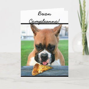 Buon Compleanno boxer dog greeting card