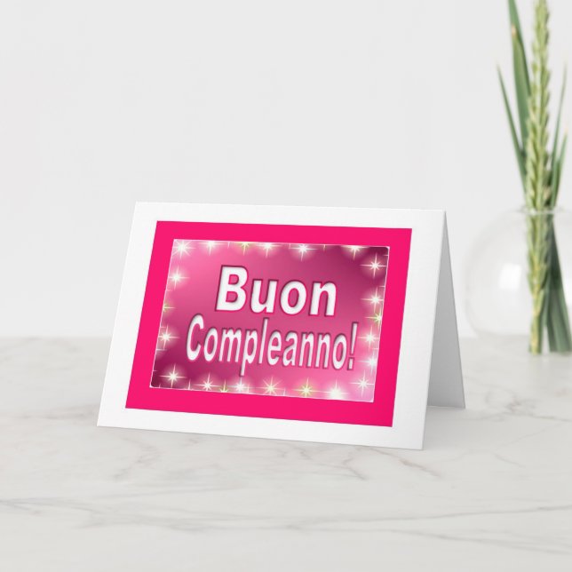 Buon Compleanno - Happy Birthday in Italian Card (Front)
