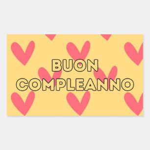 Buon compleanno, Italian happy birthday  Rectangular Sticker