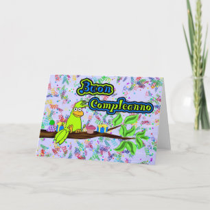 Buon Compleanno -Uccello Card