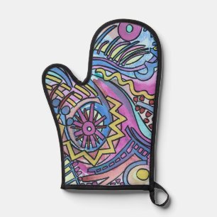 Buon Giorno-Hand Painted Abstract Art Oven Mitt