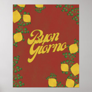 Buon Giorno Lemon Floral– Italian-Inspired Art Poster