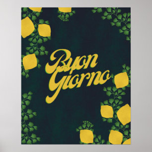 Buon Giorno Lemon Floral– Italian-Inspired Art Poster