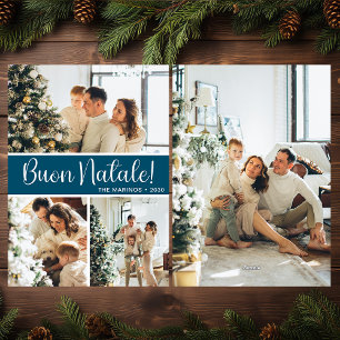 Buon Natale 4 Photo Flat Holiday Card