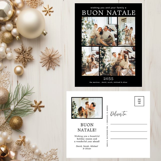 Buon Natale 5 Photo  Holiday Postcard (Creator Uploaded)