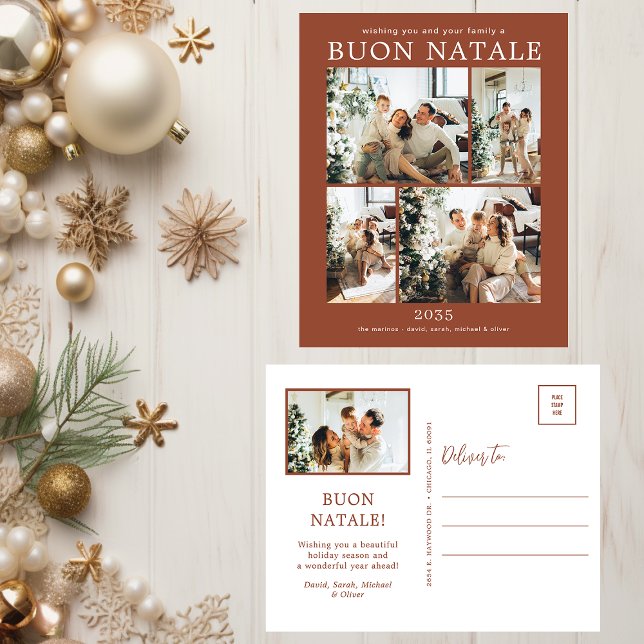 Buon Natale 5 Photo  Holiday Postcard (Creator Uploaded)